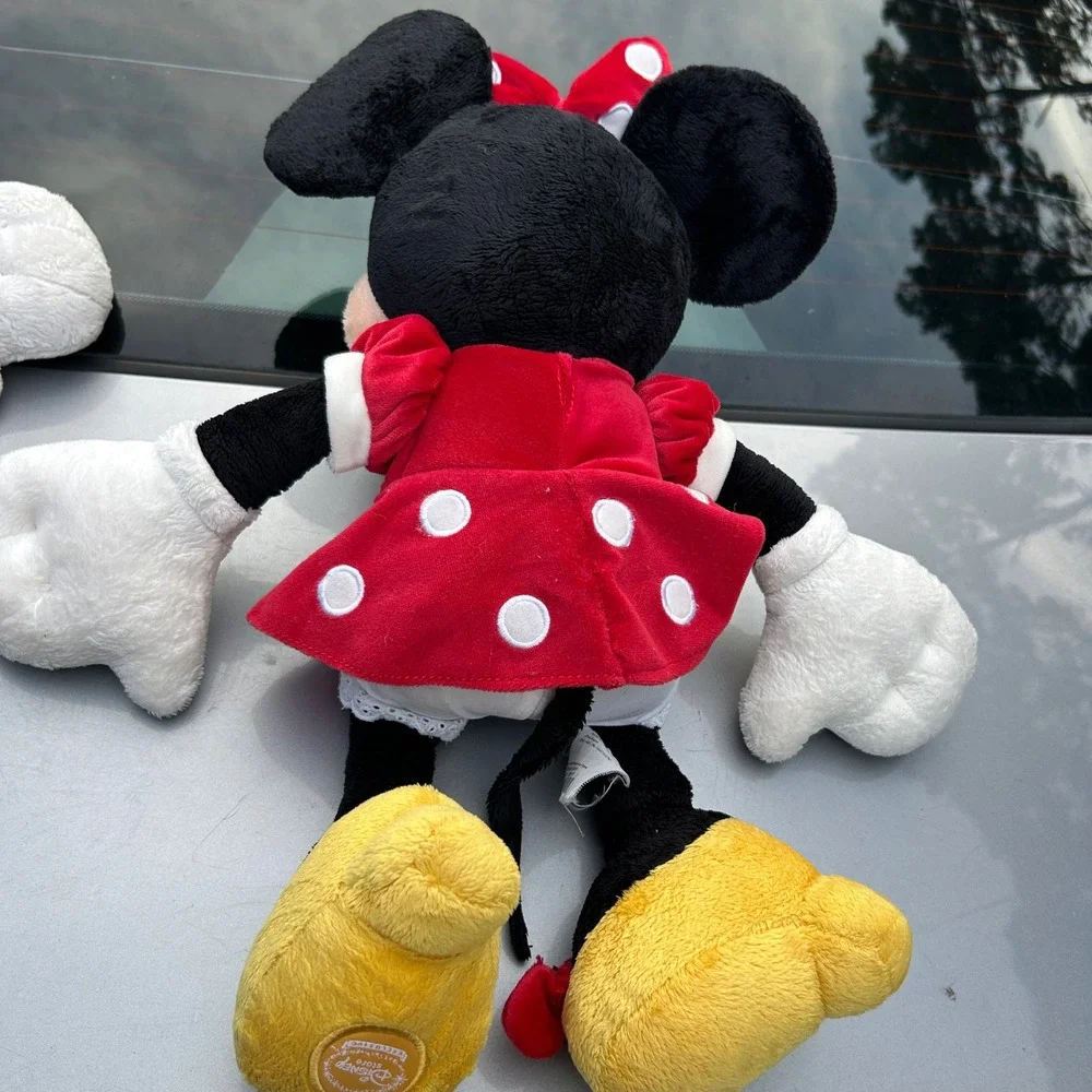 Disney Store Authentic Mickey Minnie Mouse Plush Kids Red Black set